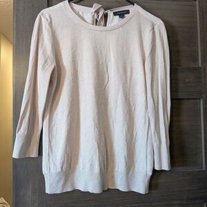 Ann Taylor Blush Pink Sweater with Bow Accent